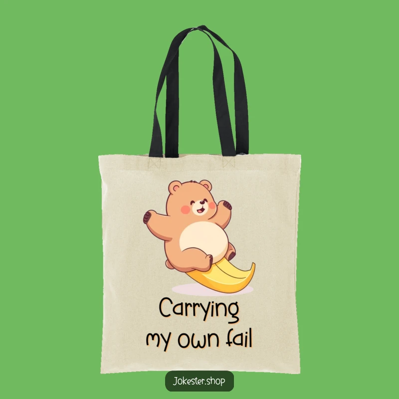 Funny Bear Banana Slip Tote Bag: Carry Your Laughs with this Hilarious Accessory