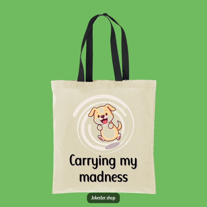 Funny Bewildered Dog Tote Bag - Spiral Carry-All, Great Humorous Gift