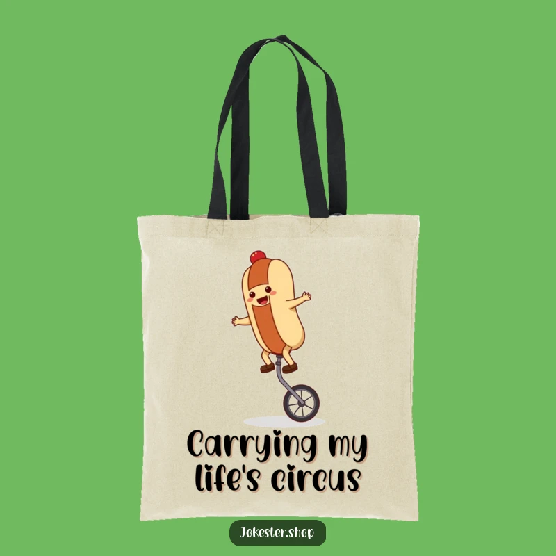 Funny Hot Dog Unicycle Tote Bag: Carry Your Laughs in Style, A Great Gift!