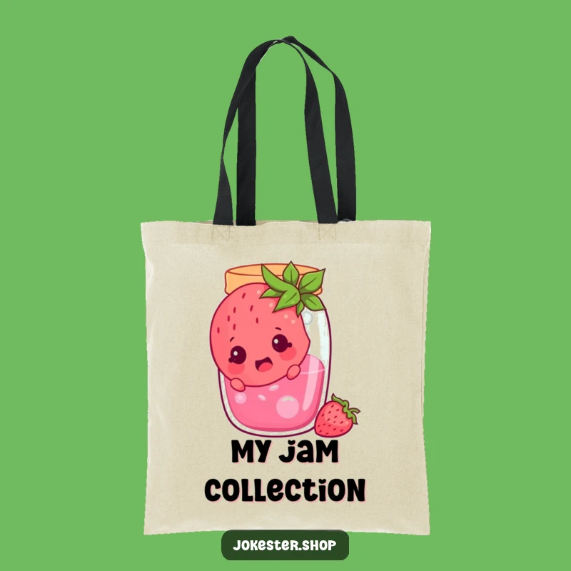 Funny Surprised Strawberry Jam Jar Tote Bag - Carry Sweet Surprises Gift!